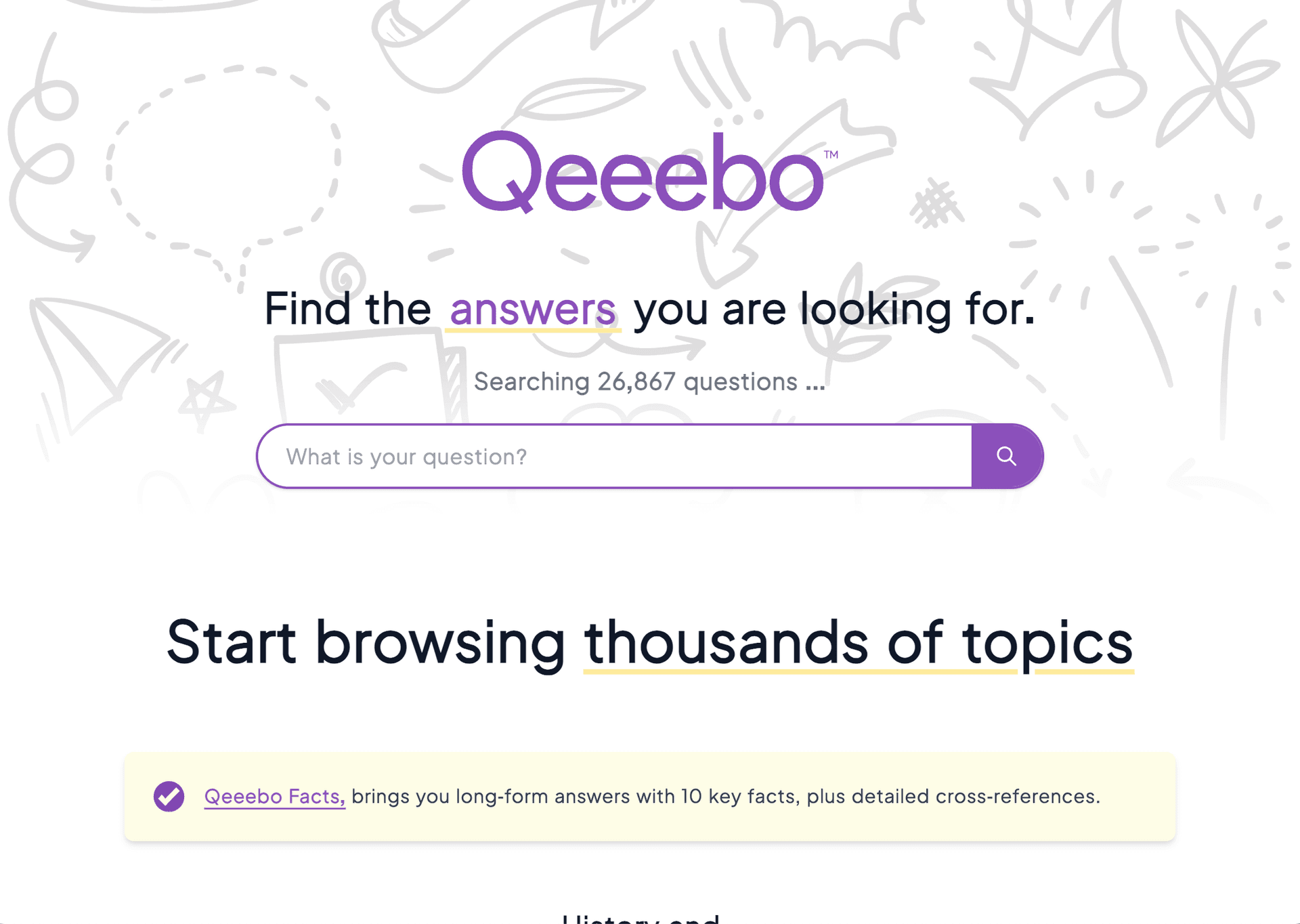 Qeeebo product preview for startup listing on Aura++
