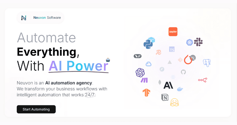 Neuvon Software product preview for startup listing on Aura++