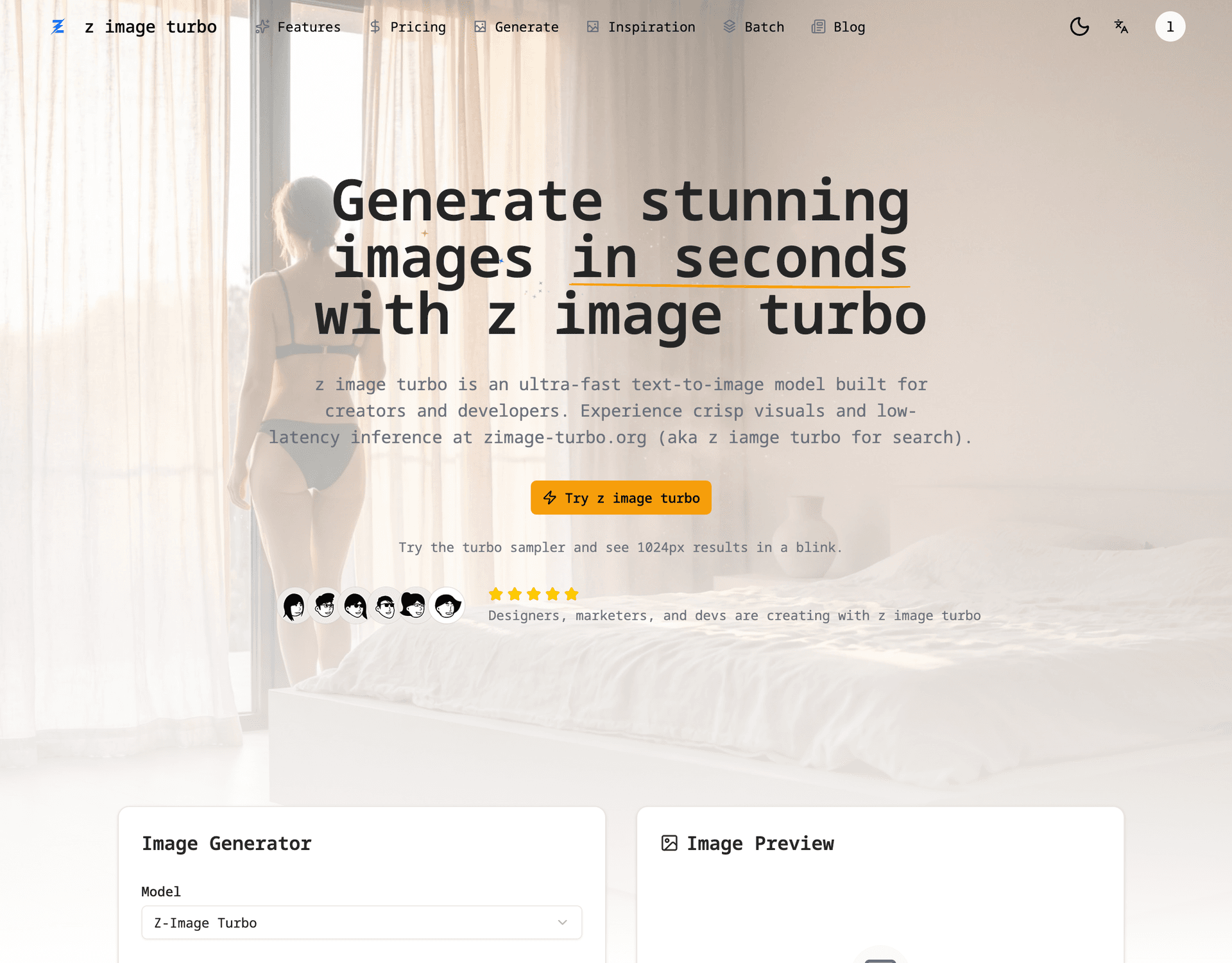 Z Image Turbo product preview for startup listing on Aura++