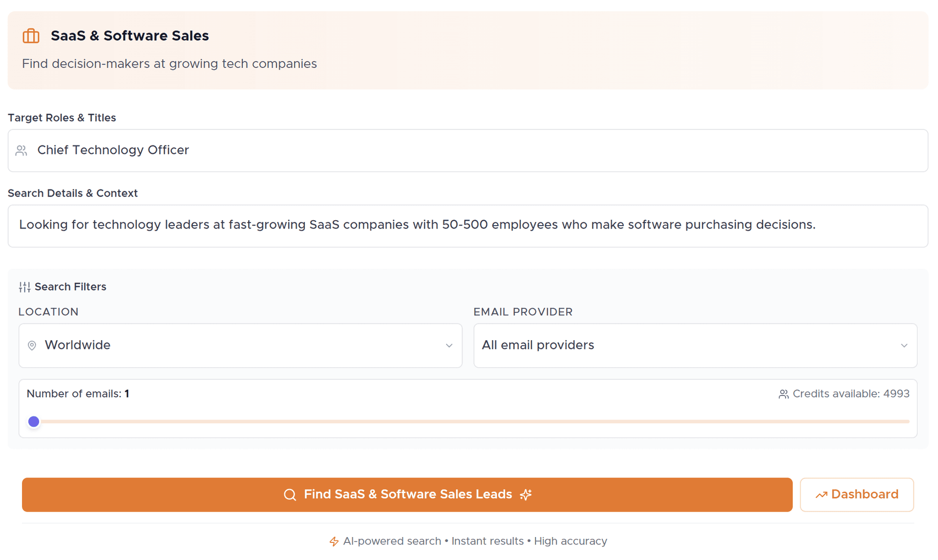 AI Leadz - AI-Driven Lead Generation product preview for startup listing on Aura++
