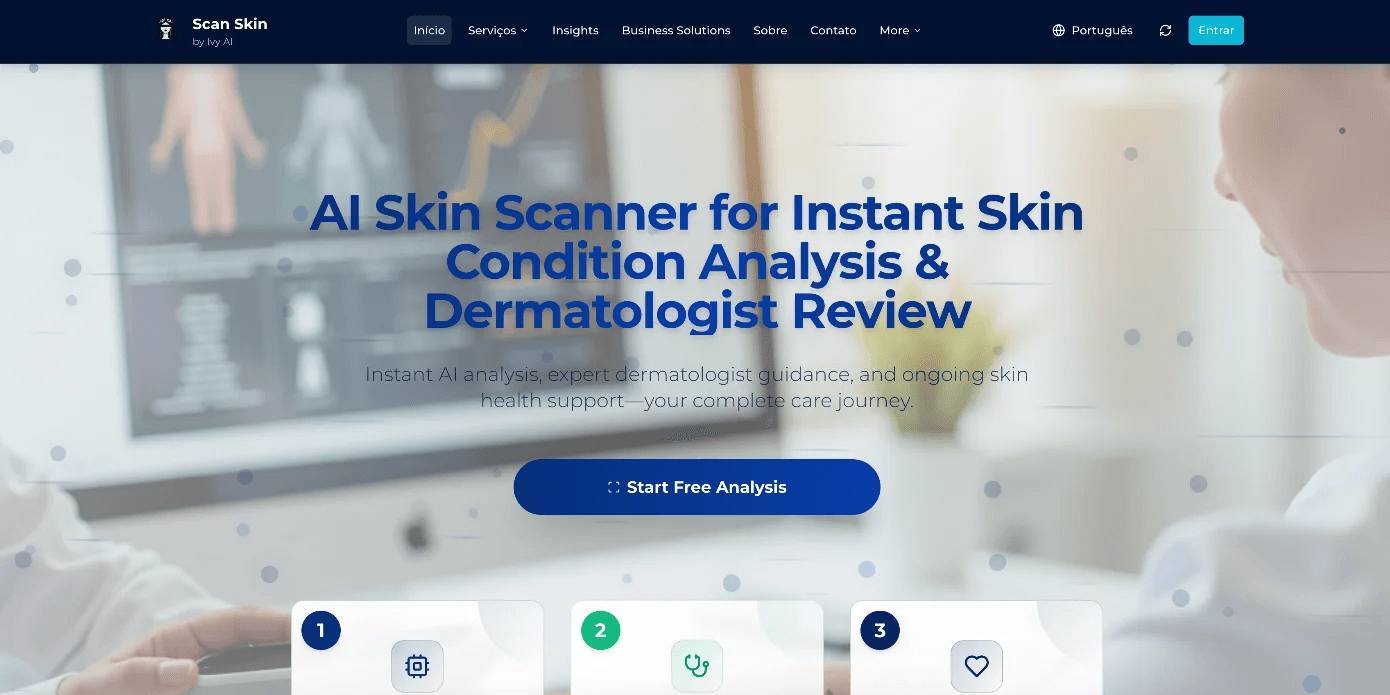 ScanSkinAI - AI-Powered Skin Health Platform product preview for startup listing on Aura++