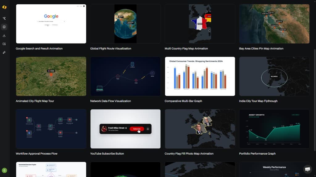 Easymotion - AI Motion Graphics Generator product preview for startup listing on Aura++