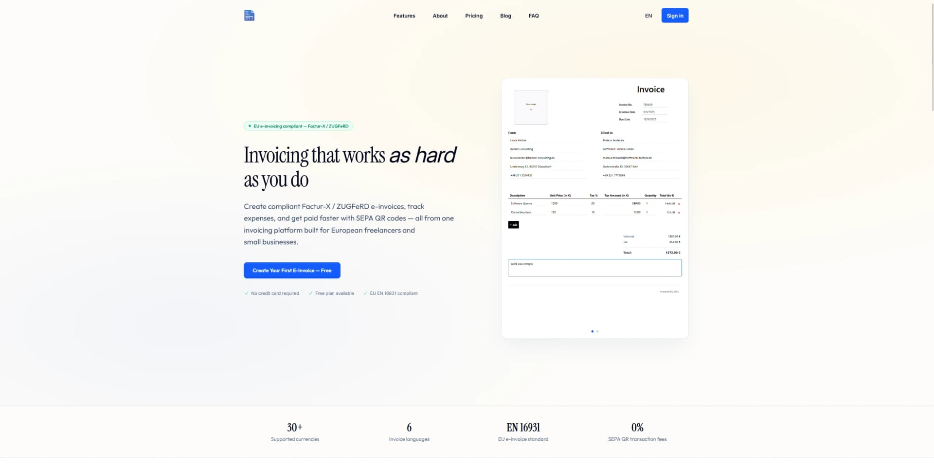 Facturwise product preview for startup listing on Aura++