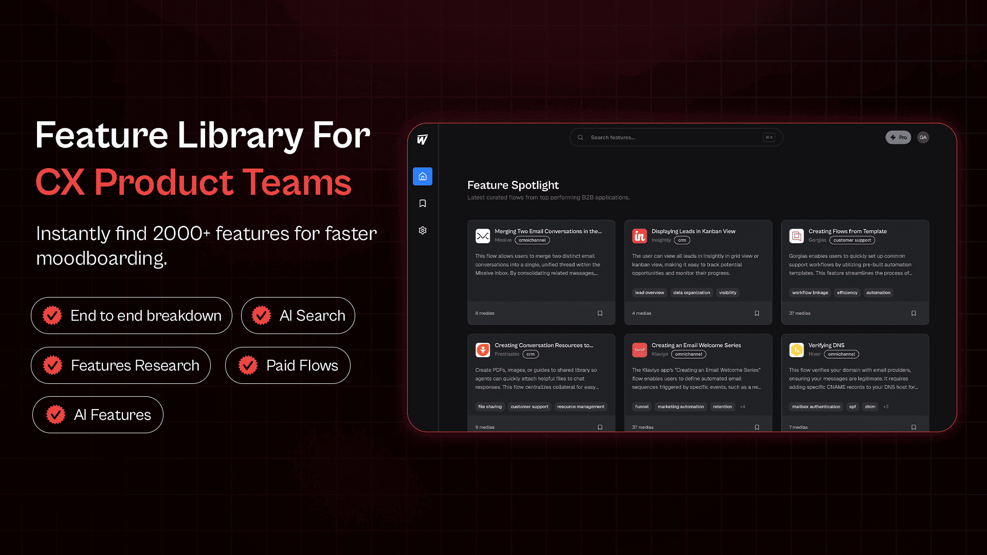 Watobu - Feature Library for CX Product Teams product preview for startup listing on Aura++
