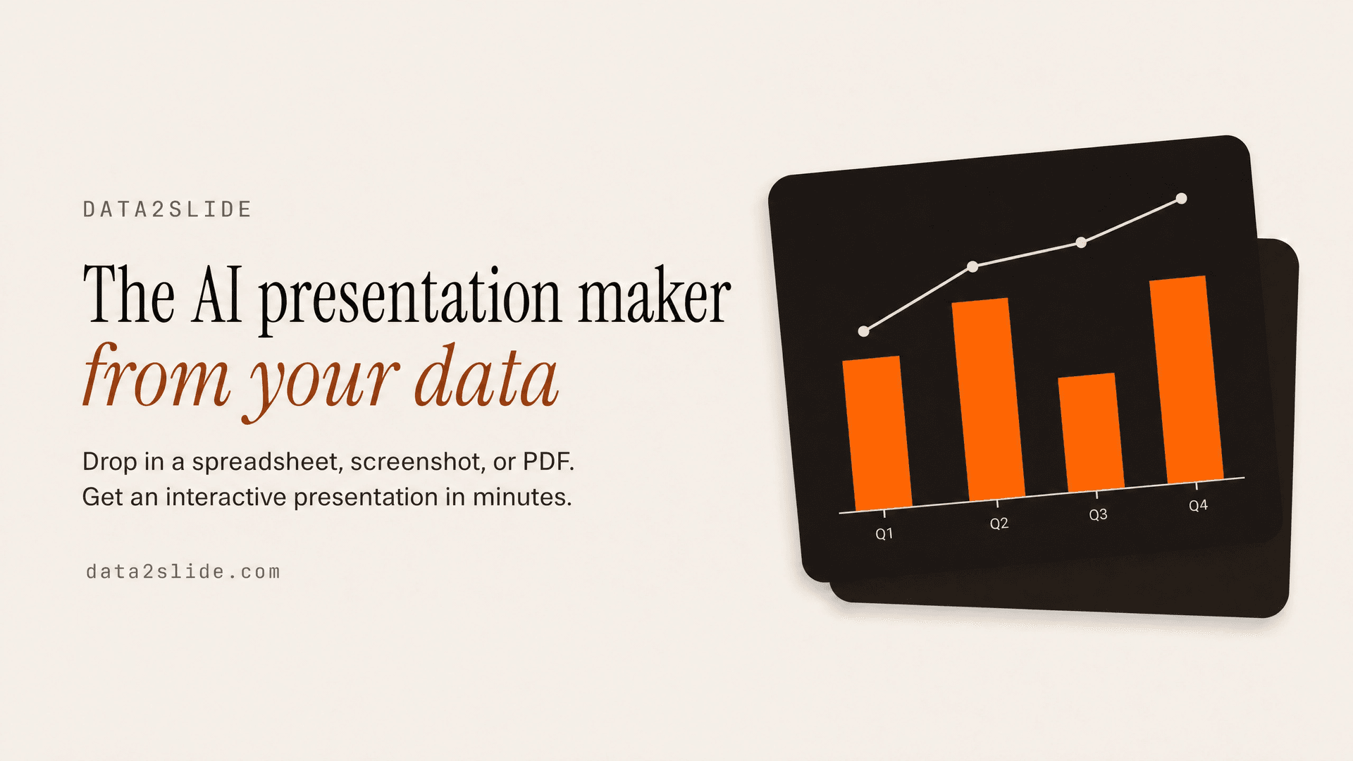 Data2Slide AI Presentation Maker product preview for startup listing on Aura++