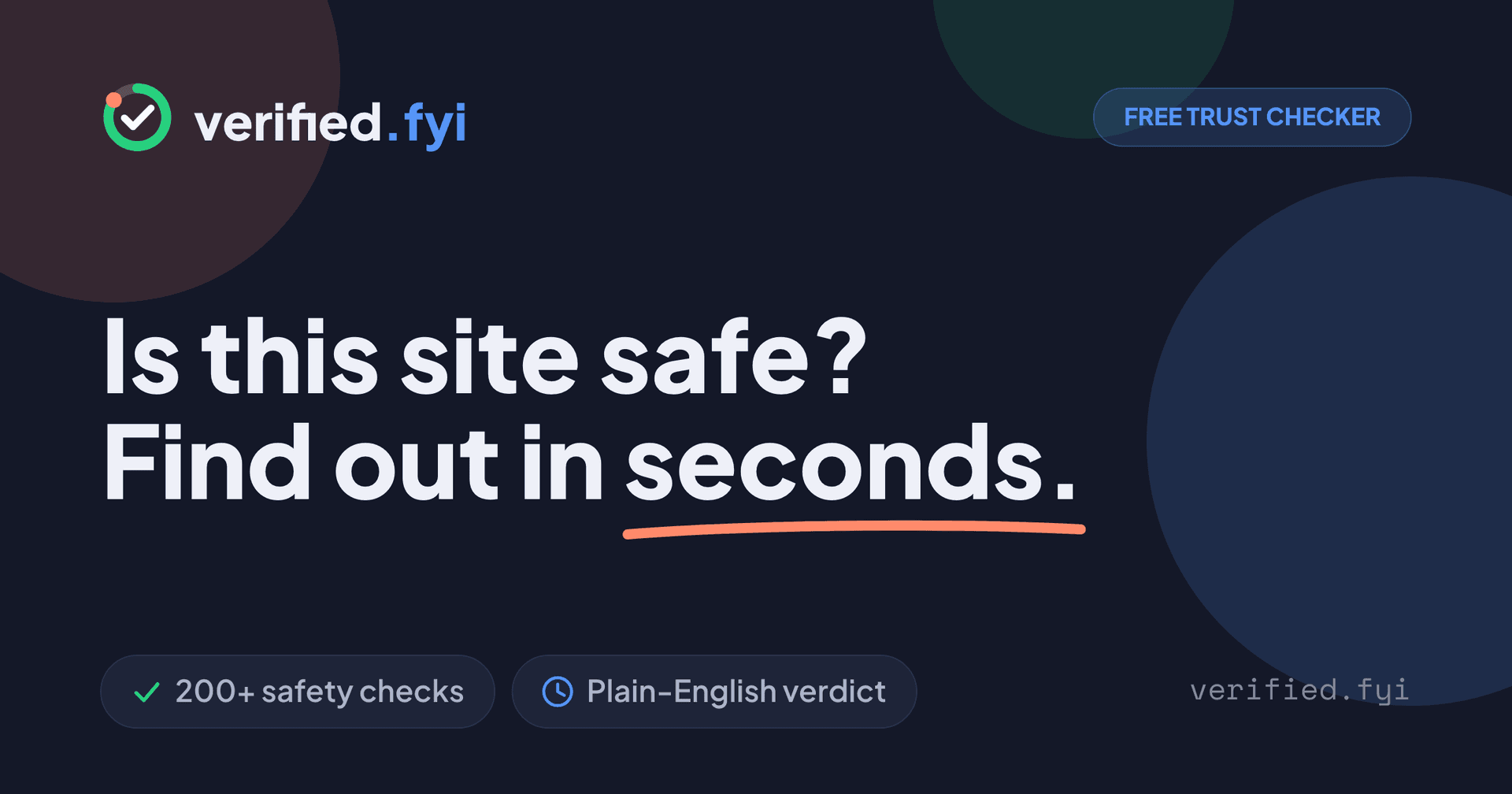 verified.fyi: Website Trust Checker product preview for startup listing on Aura++