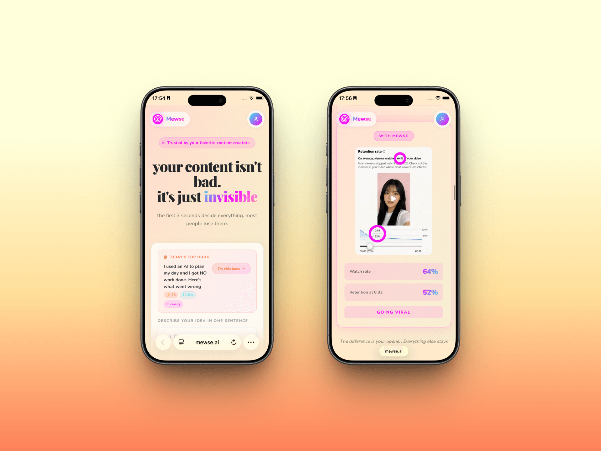 AI-Powered Viral Hook Generator product preview for startup listing on Aura++