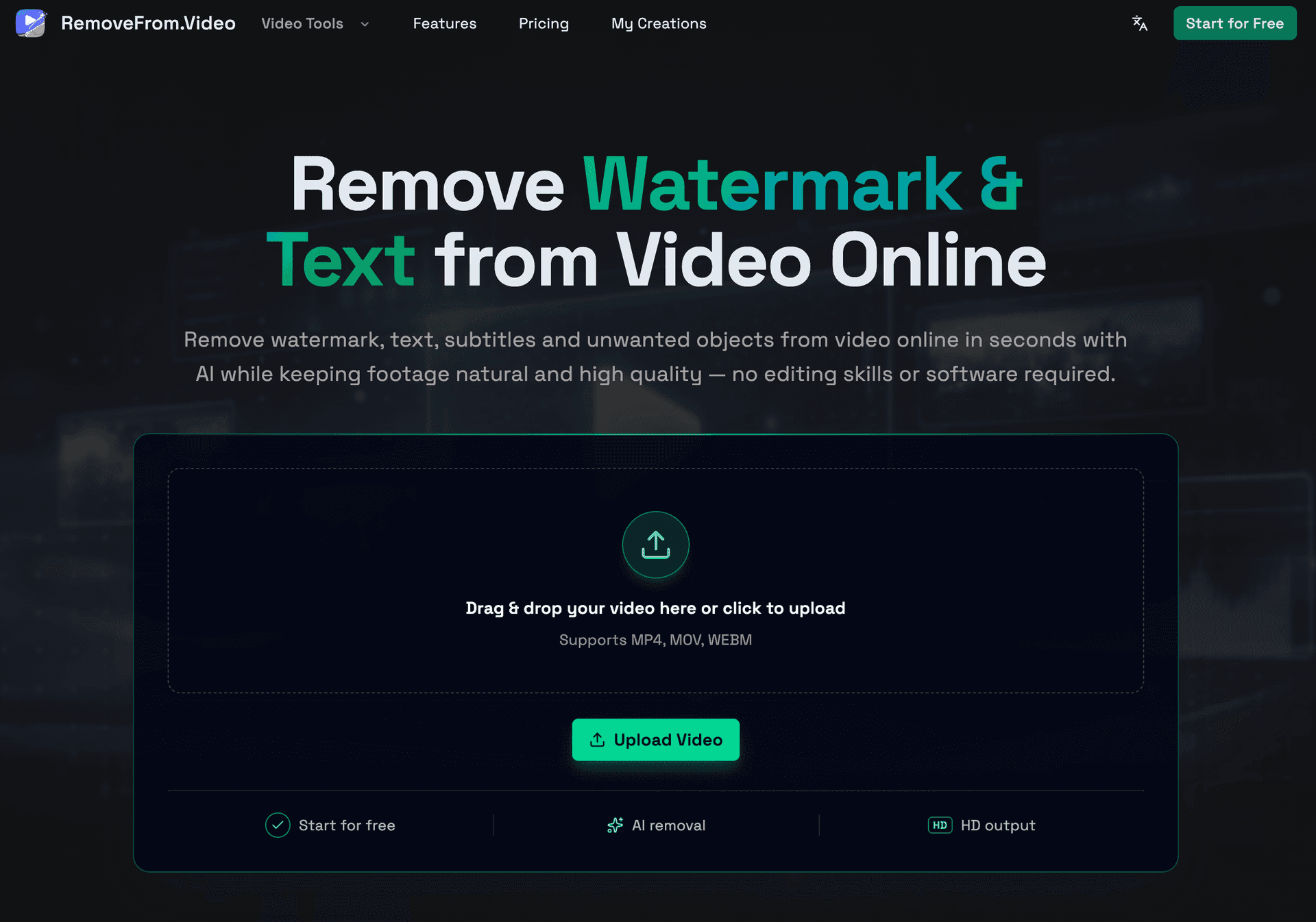 RemoveFrom.Video product preview for startup listing on Aura++