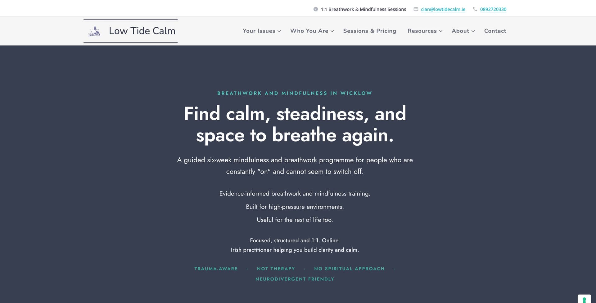 Low Tide Calm product preview for startup listing on Aura++