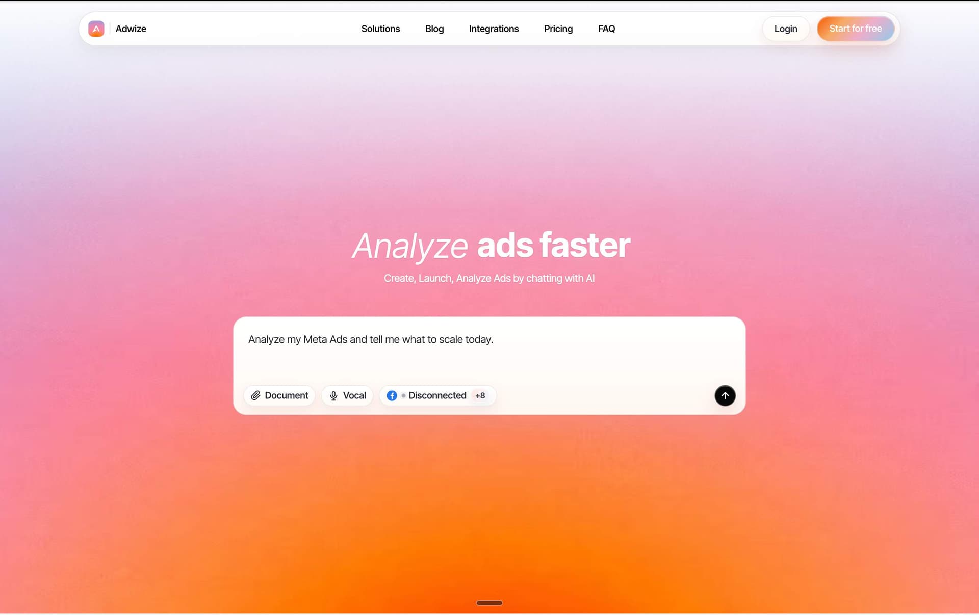 Adwize AI product preview for startup listing on Aura++