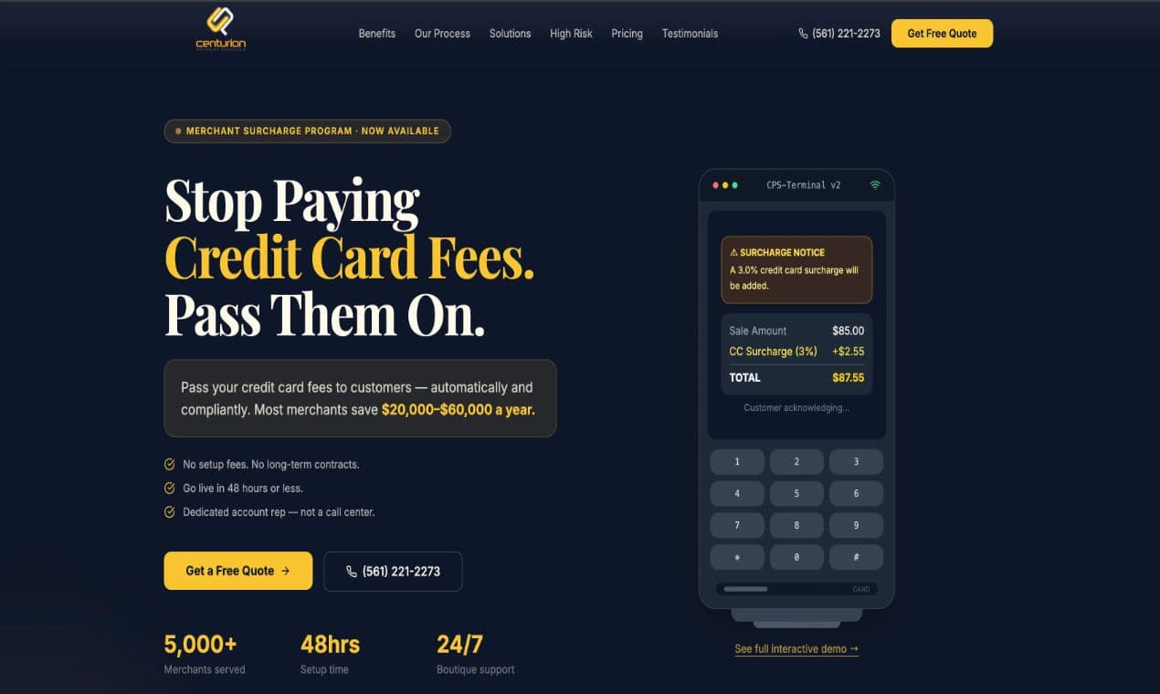 Centurion Payment Services product preview for startup listing on Aura++
