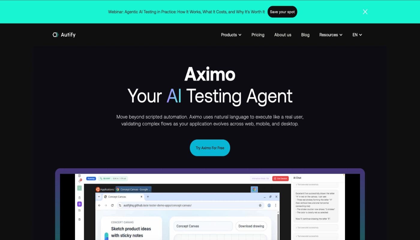 Aximo product preview for startup listing on Aura++