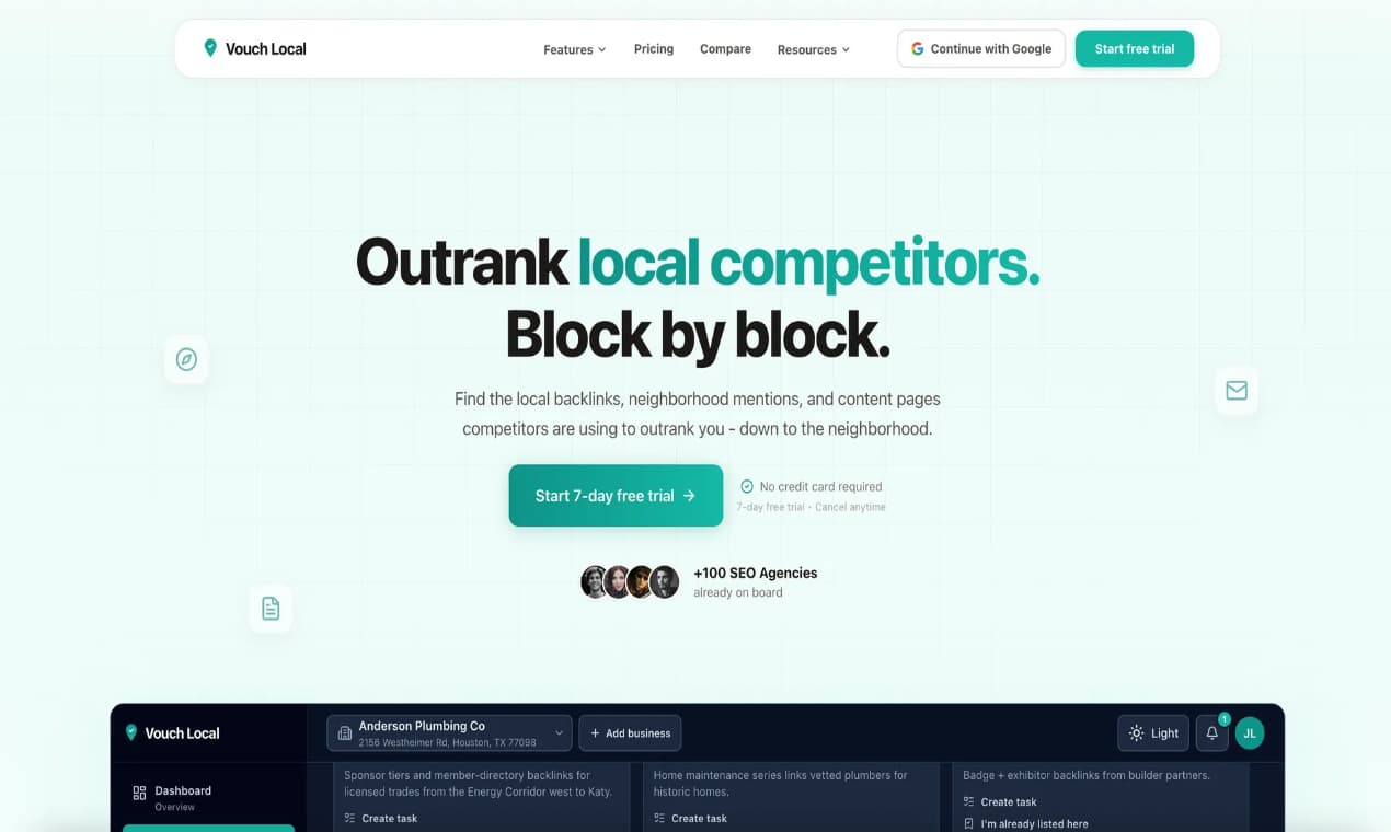 Vouch Local product preview for startup listing on Aura++