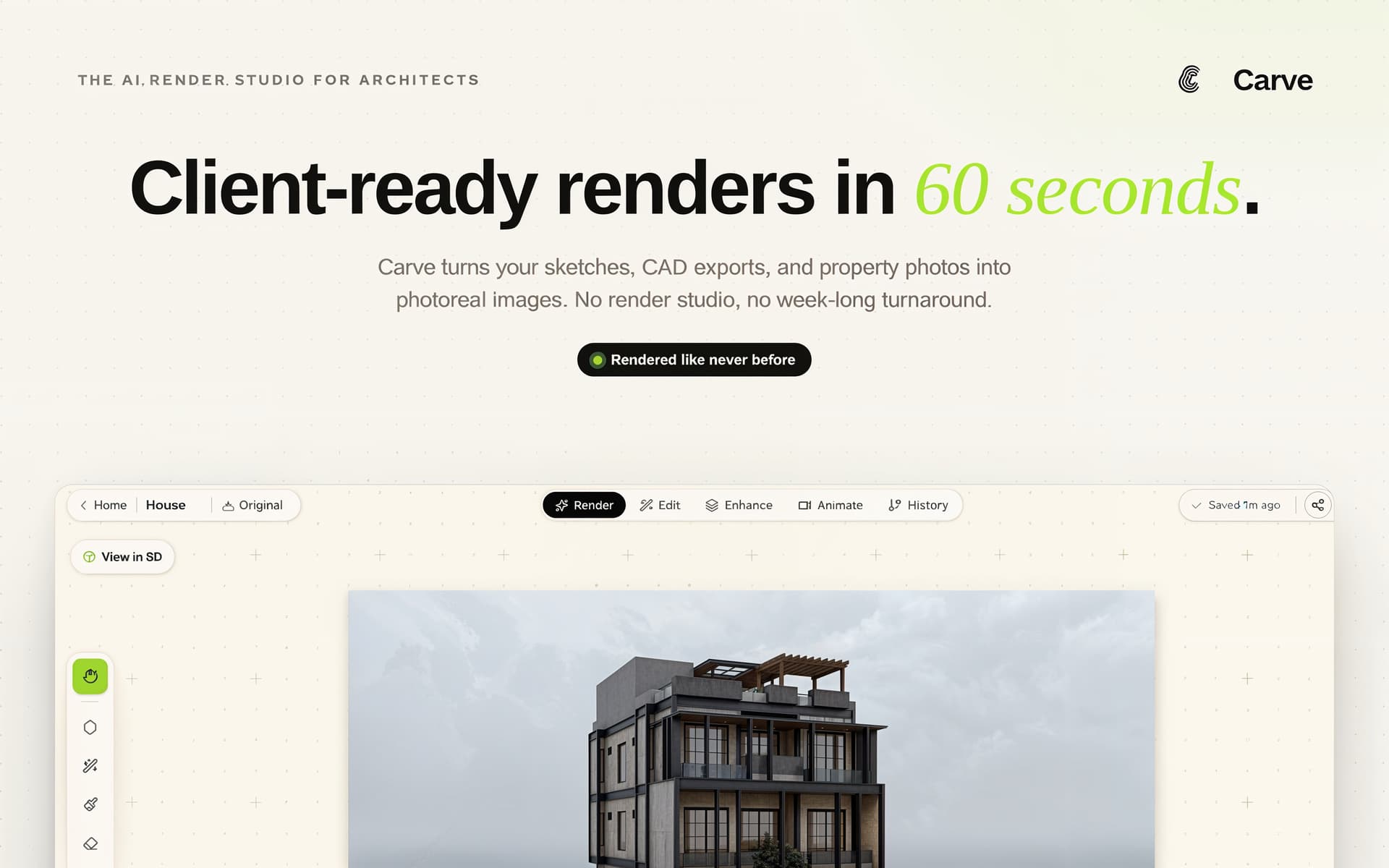 Carve product preview for startup listing on Aura++