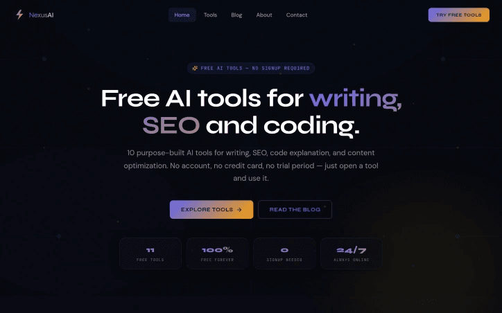 NexusAI product preview for startup listing on Aura++
