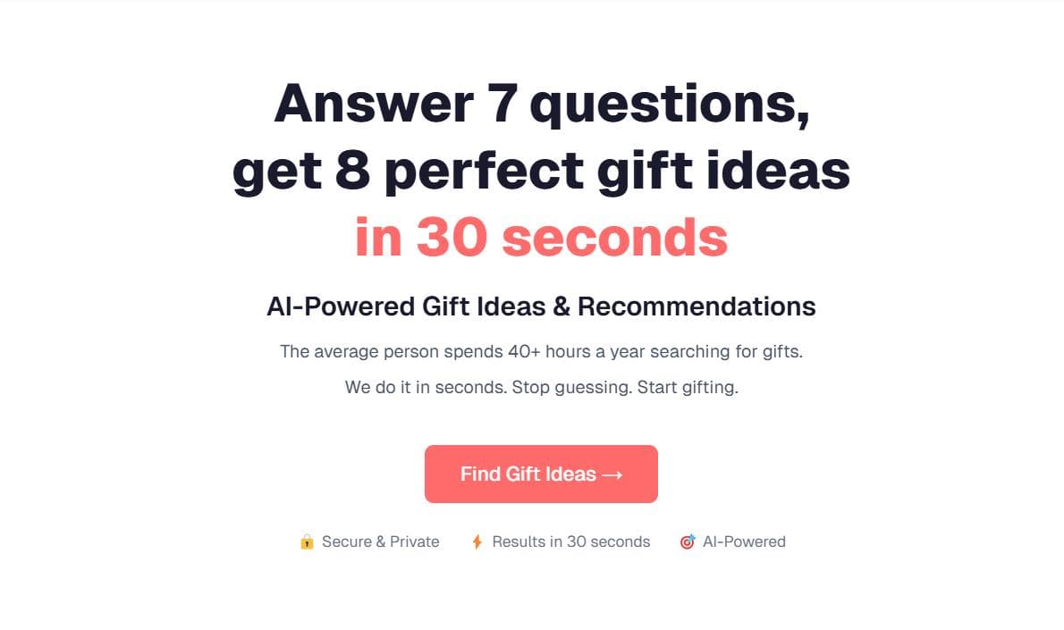 Discover Gift Ideas product preview for startup listing on Aura++
