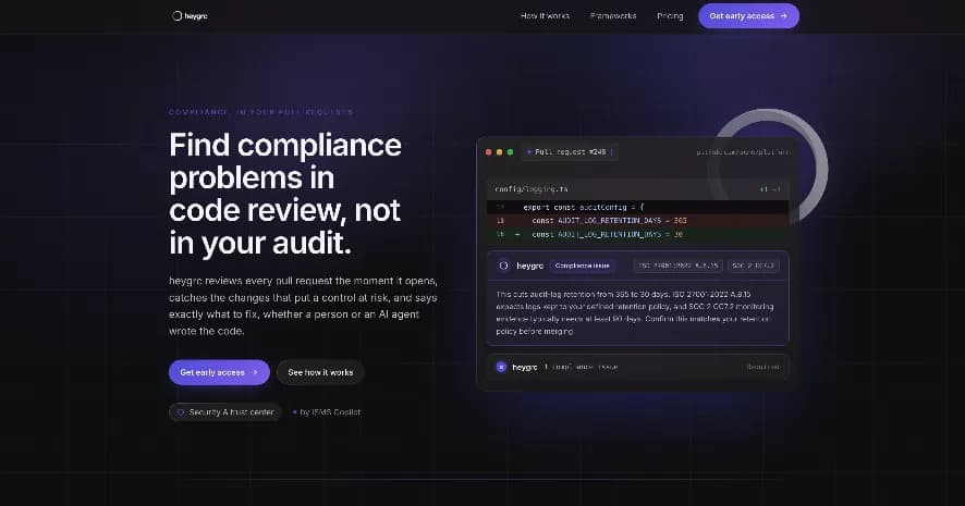 heygrc product preview for startup listing on Aura++