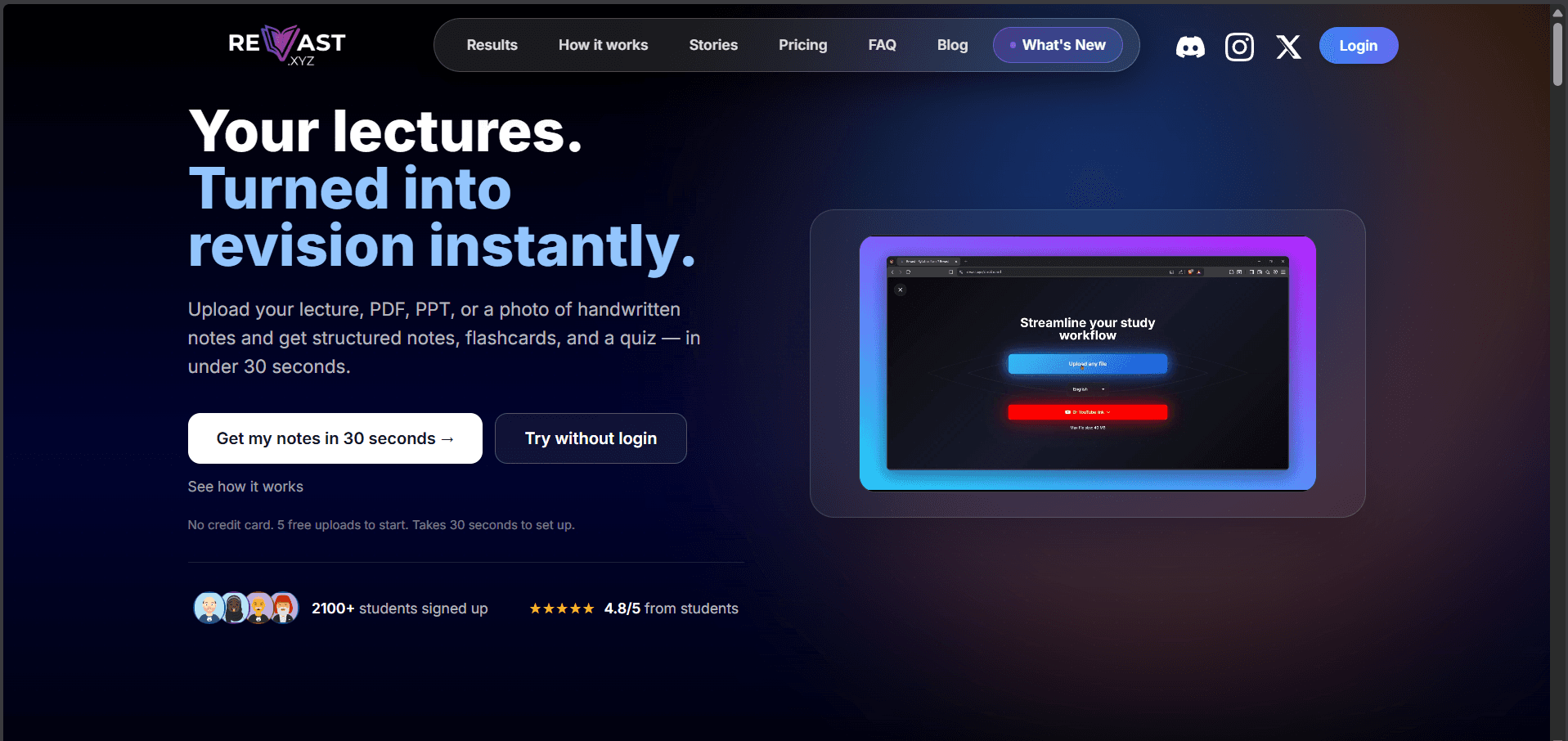 Revast product preview for startup listing on Aura++