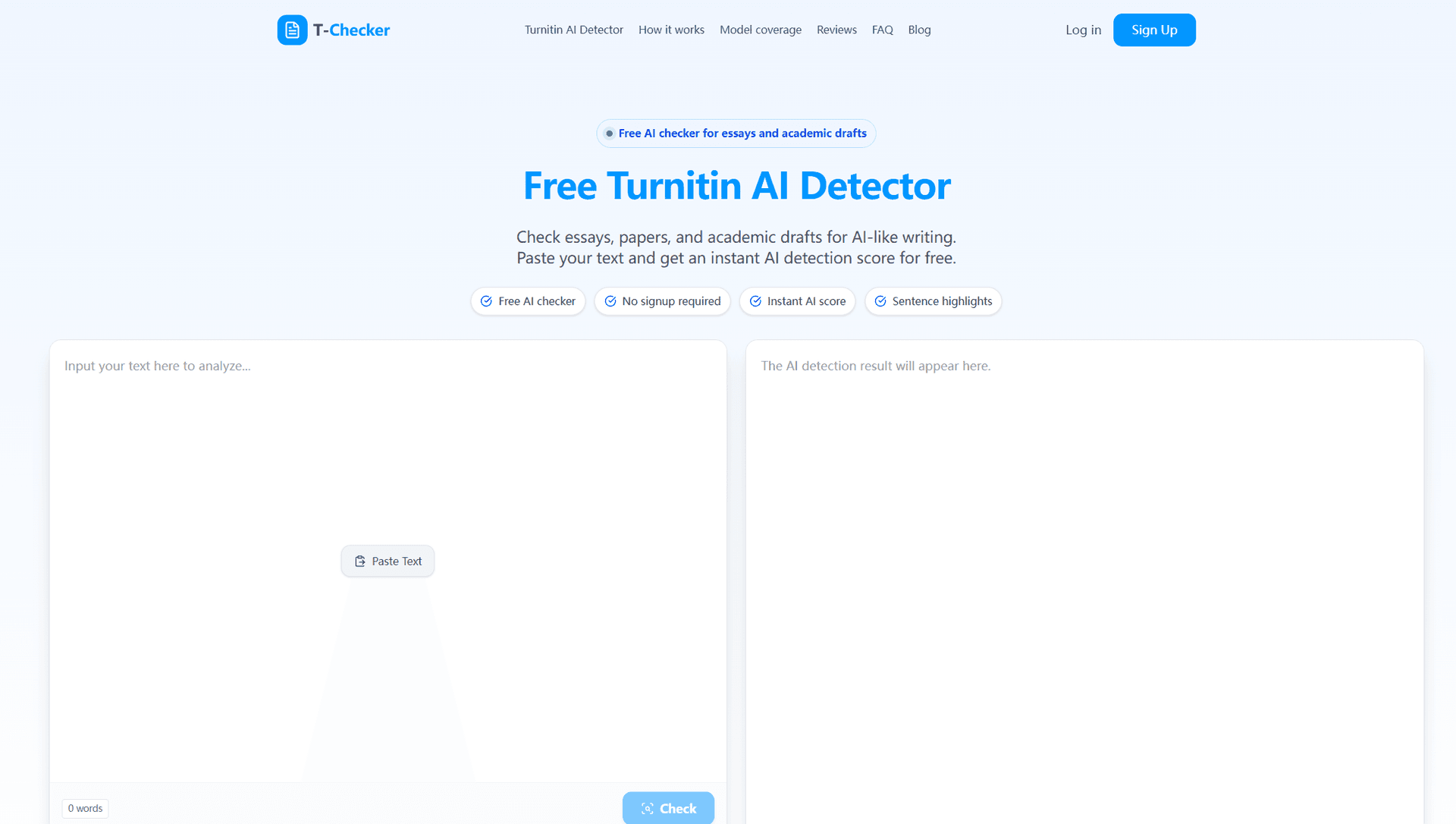 Turnitin AI Detector product preview for startup listing on Aura++