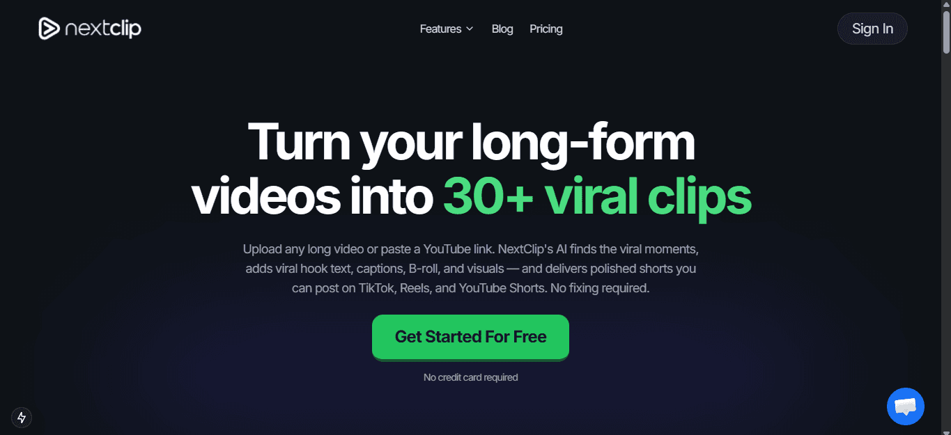 NextClip: AI Video Shorts Generator product preview for startup listing on Aura++