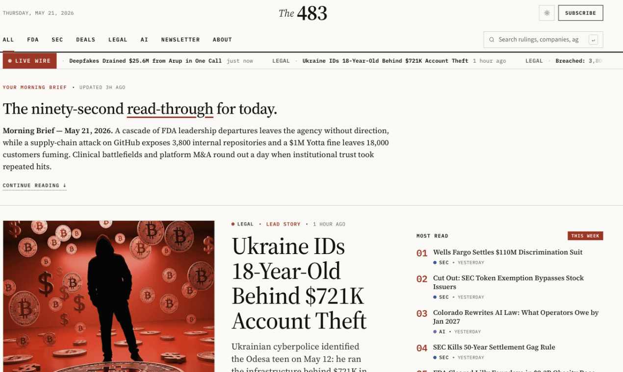 The483.com launch story featured image on Aura++