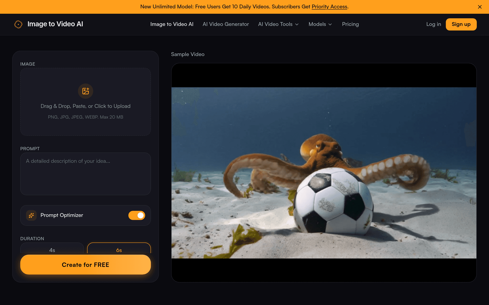 Image to Video AI product preview for startup listing on Aura++