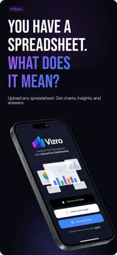 Vizro product preview for startup listing on Aura++