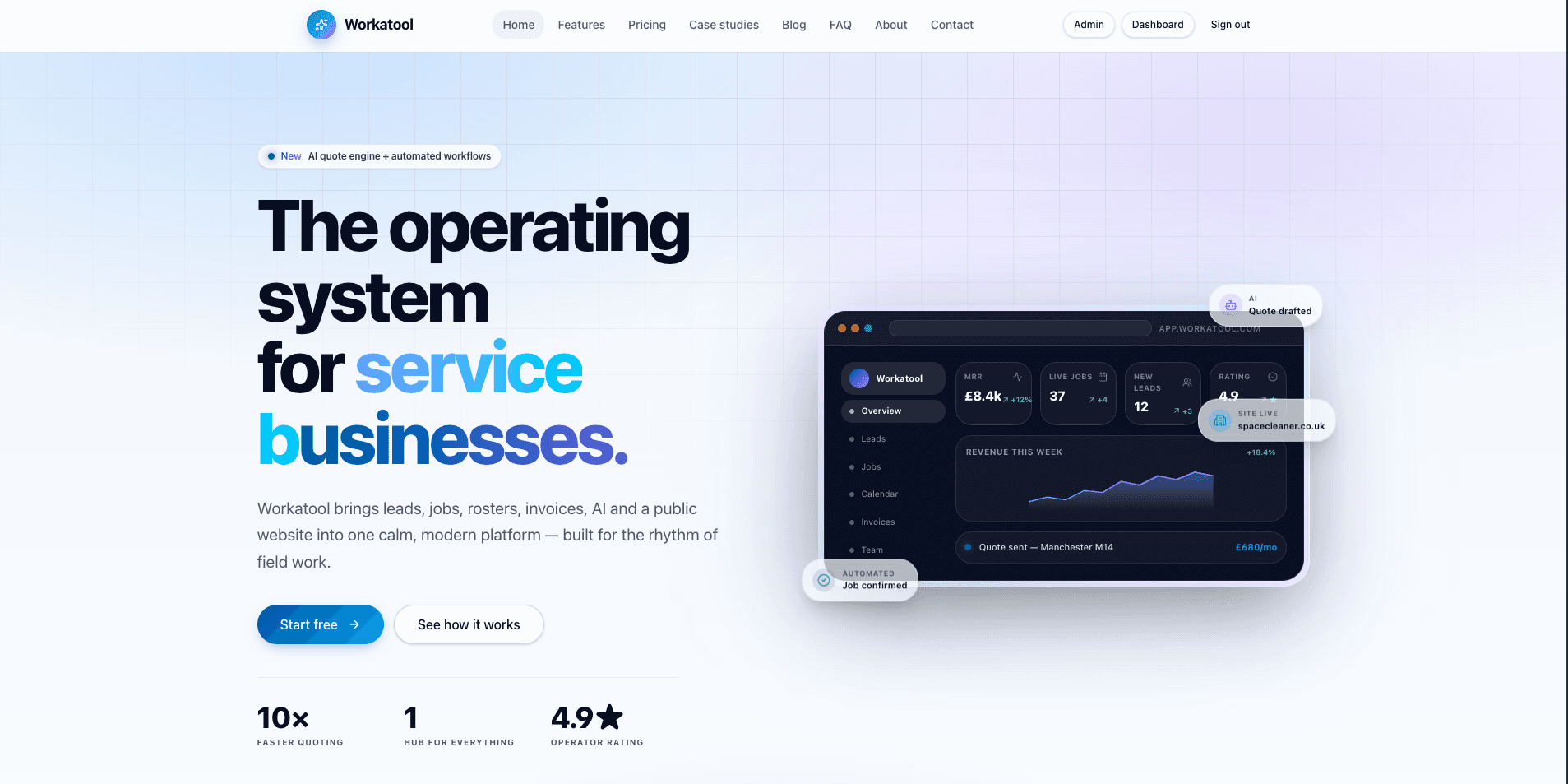 Workatool product preview for startup listing on Aura++